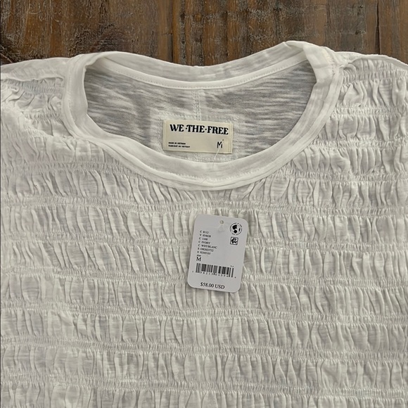 Free People White Ruffle Tee - Picture 4 of 5